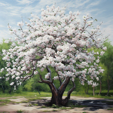 White Cherry Blossom Canvas